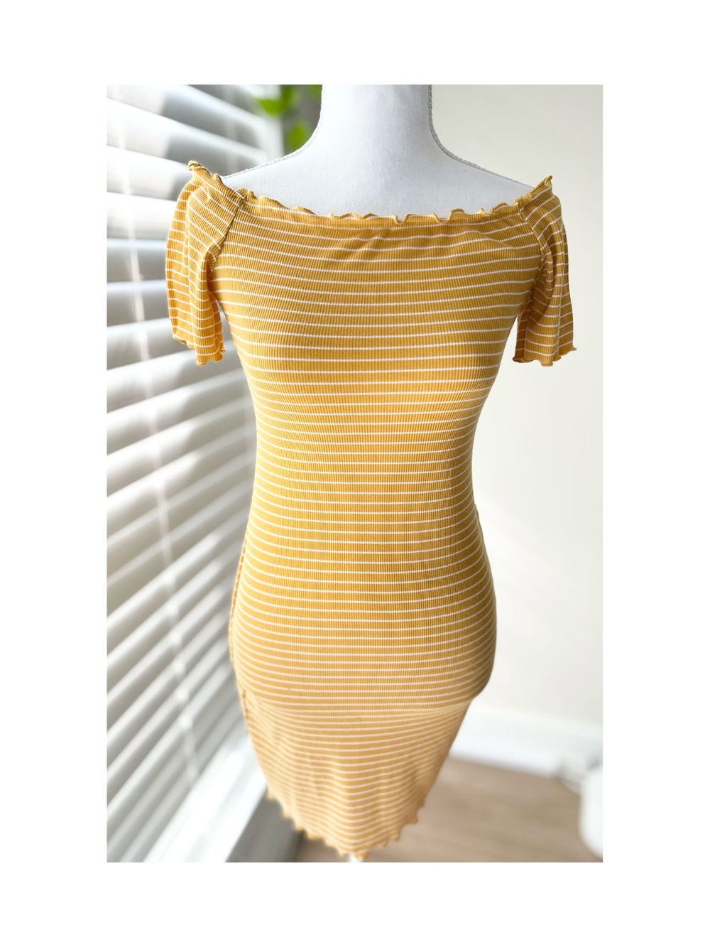 Bluenotes Yellow and White Striped Dress